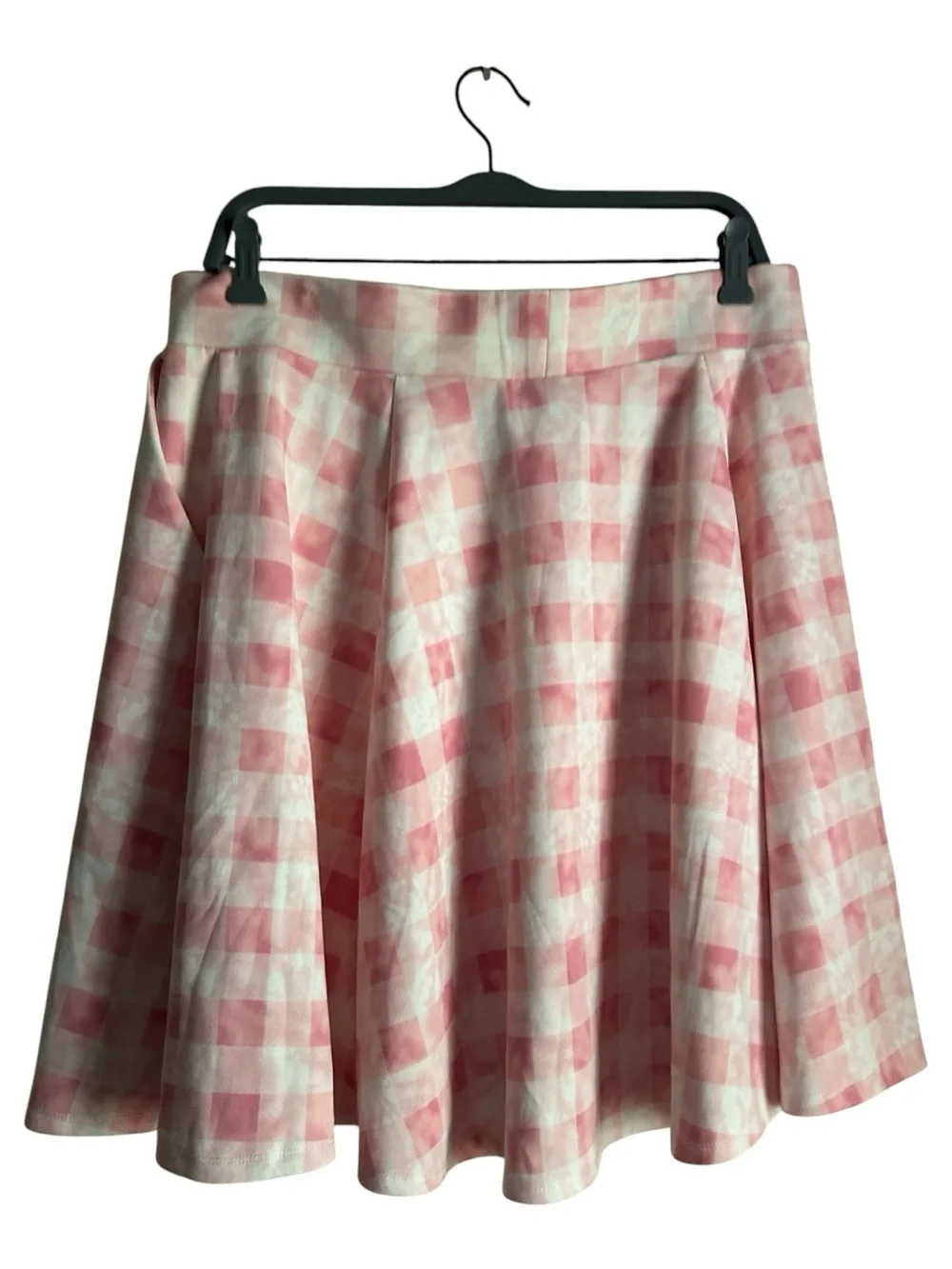 torrid Size 1X Pink & White Gingham Skater Skirt with Matching Crop Top